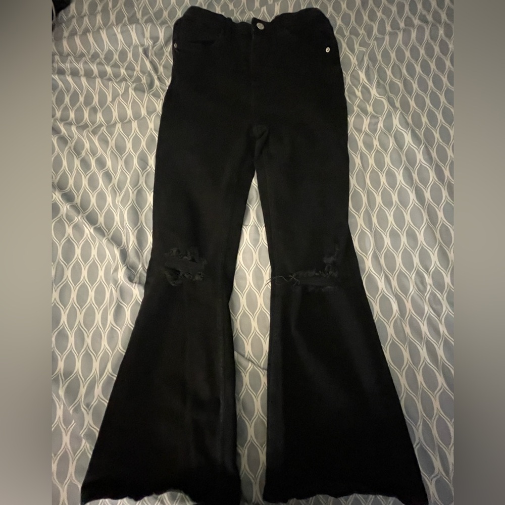 Kids Black flare ripped jeans